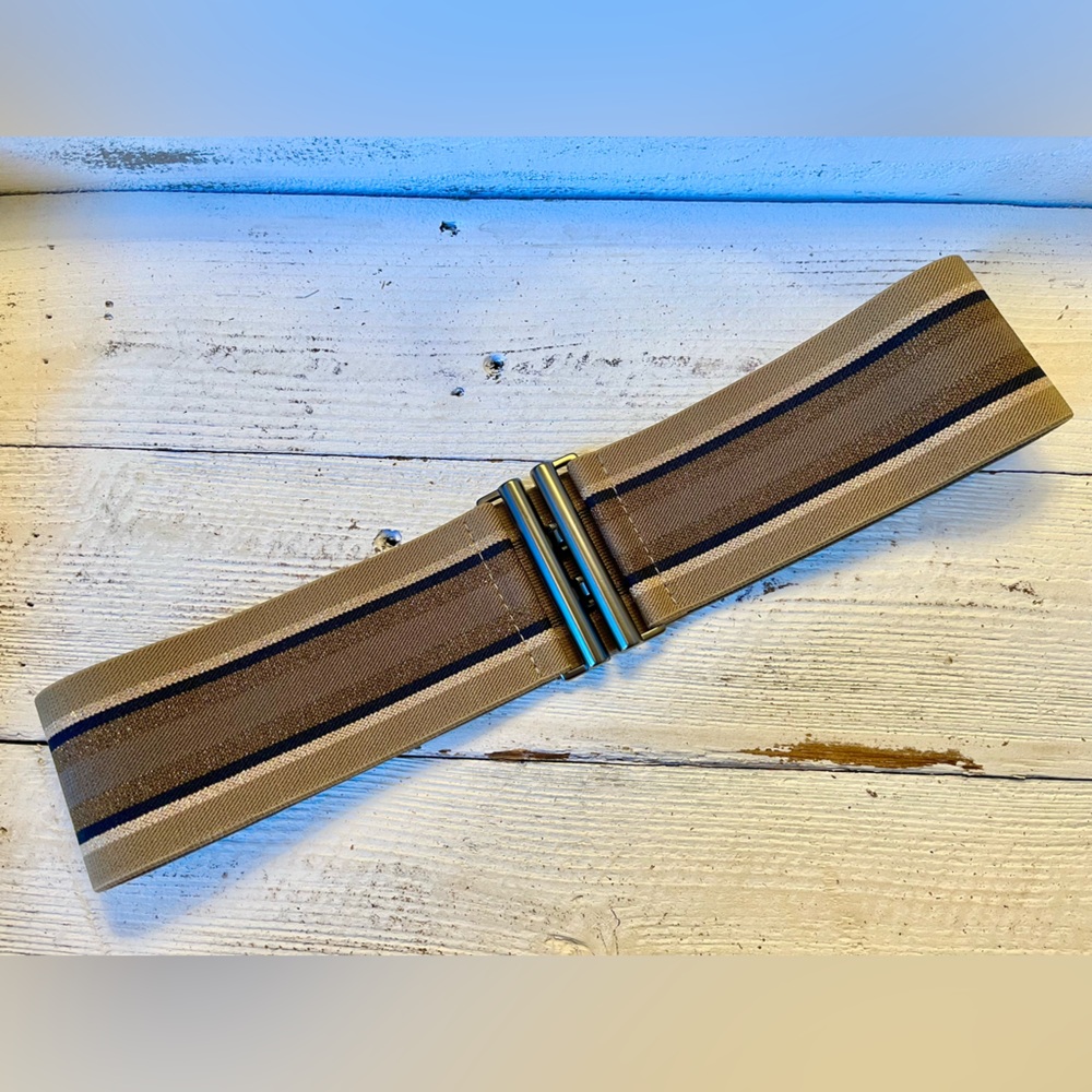 Brown and Black Striped Women's Belt